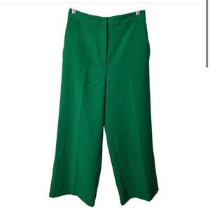 Zara High Rise Wide Leg Dress Pant Lime Green